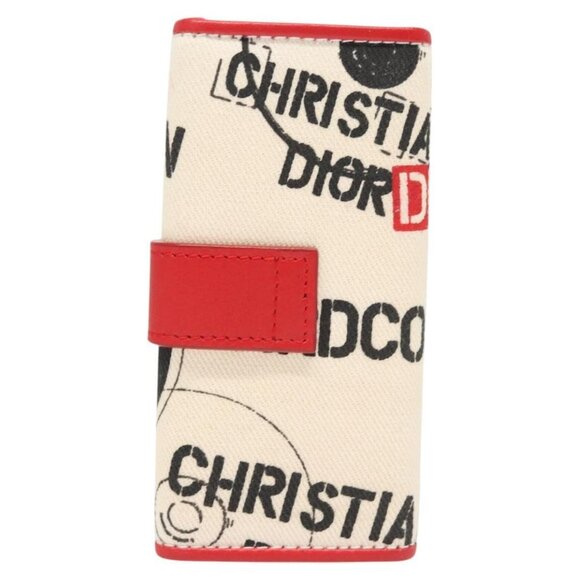 Christian Dior Hardcore Key Case Canvas White Red Auth - Picture 3 of 16